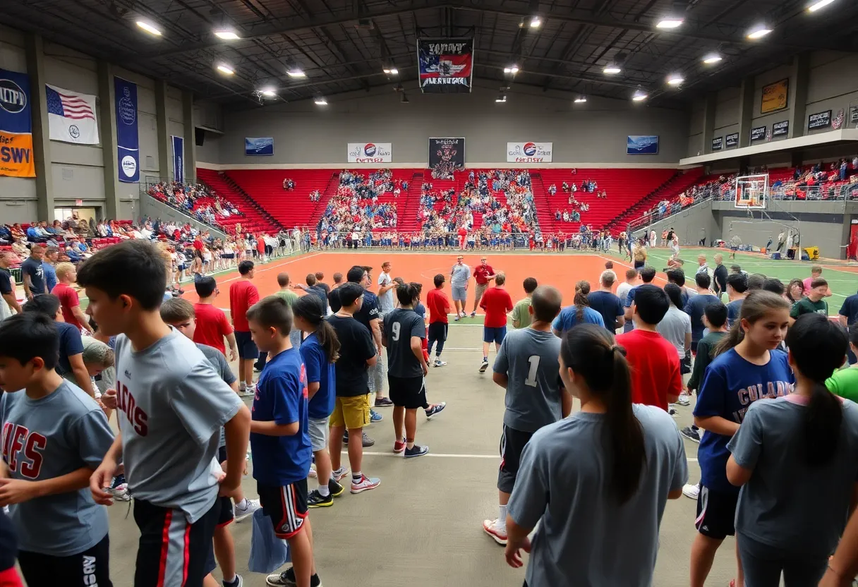Young athletes participating in the AAU Junior Olympic Games in Houston.