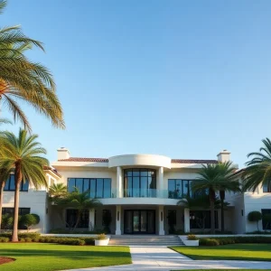 Luxury mansion in Beverly Hills with modern architecture
