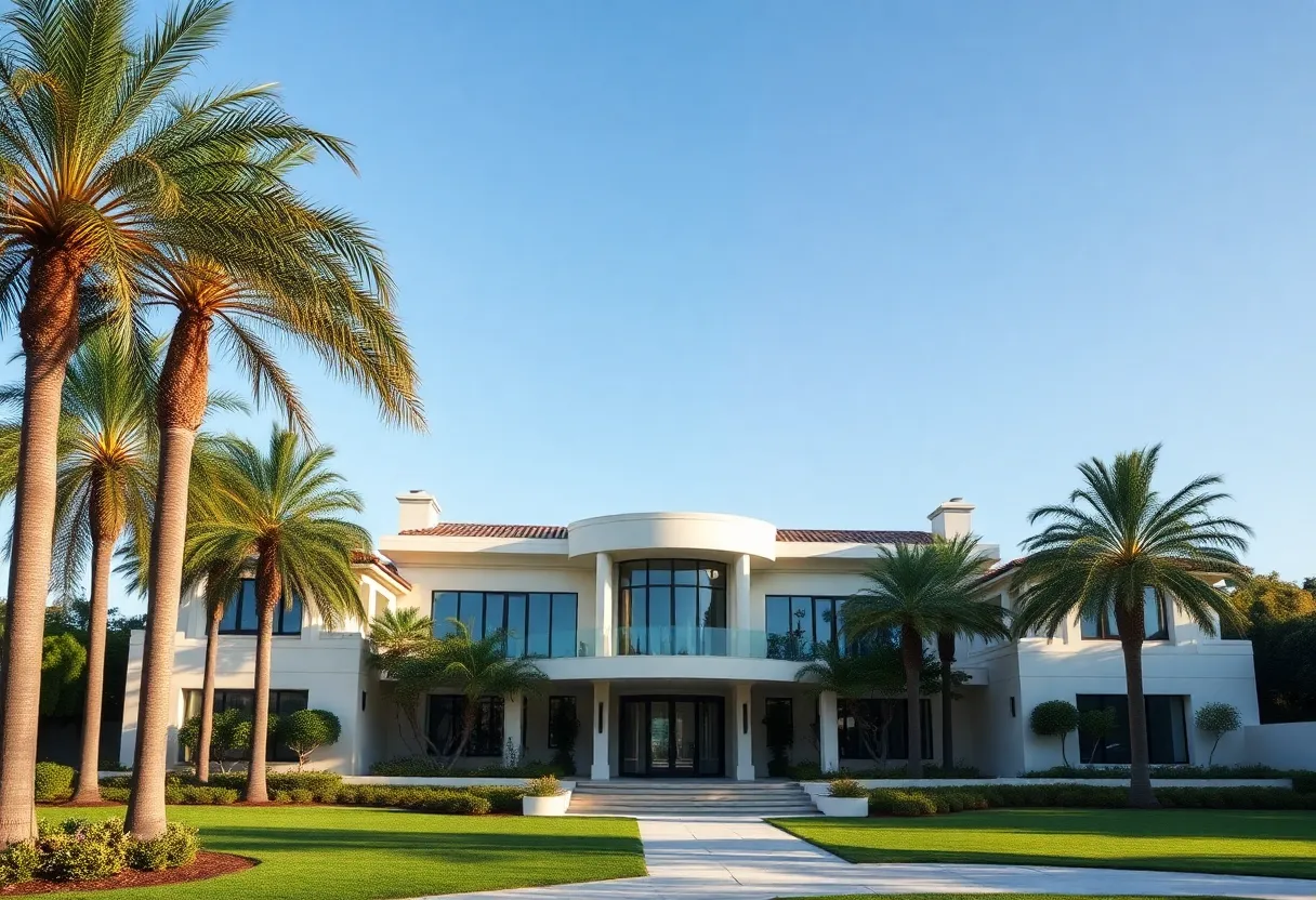 Luxury mansion in Beverly Hills with modern architecture