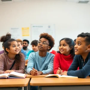 A classroom with diverse students representing inclusivity in education