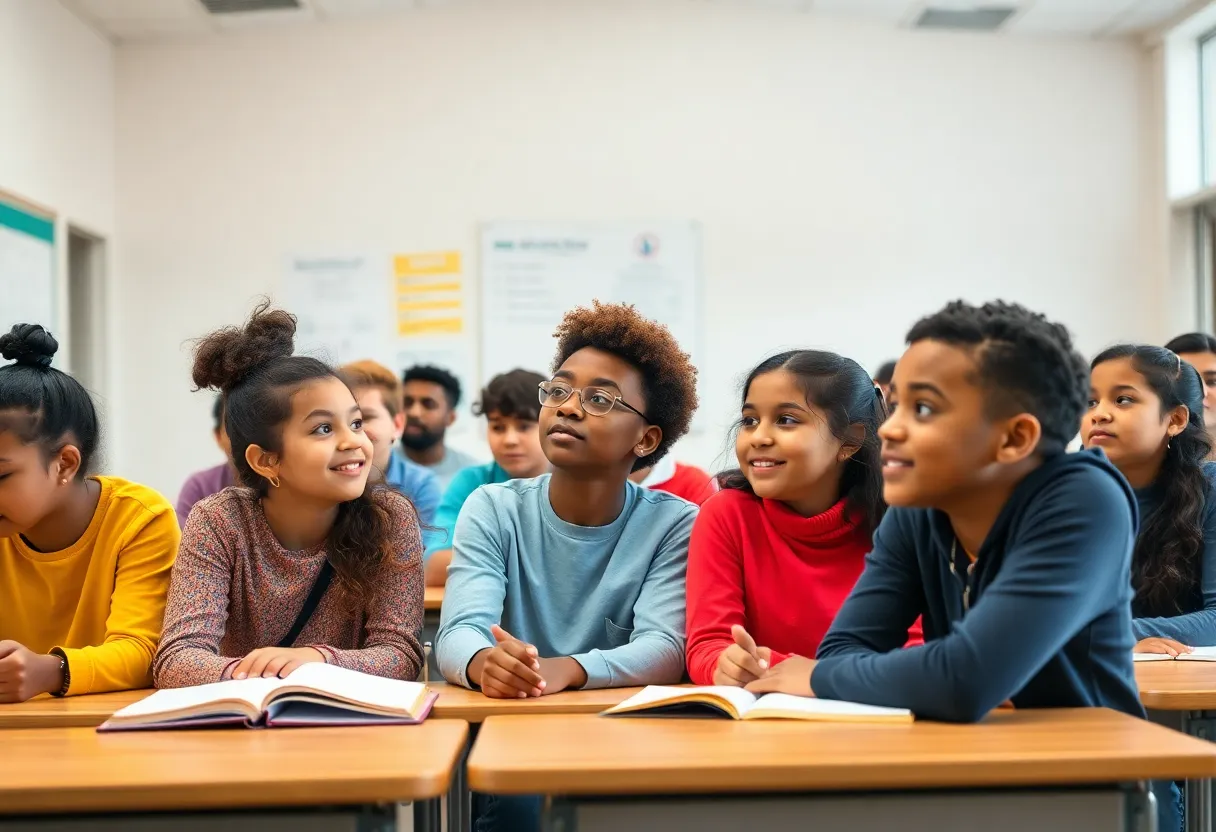 A classroom with diverse students representing inclusivity in education