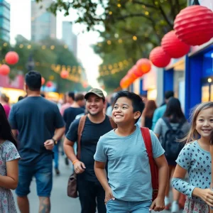 Families participating in Houston summer activities