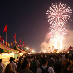 Crowd celebrating Independence Day at Freedom Over Texas.