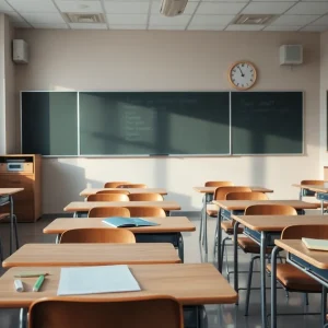 Empty classroom representing the teacher turnover crisis in HISD