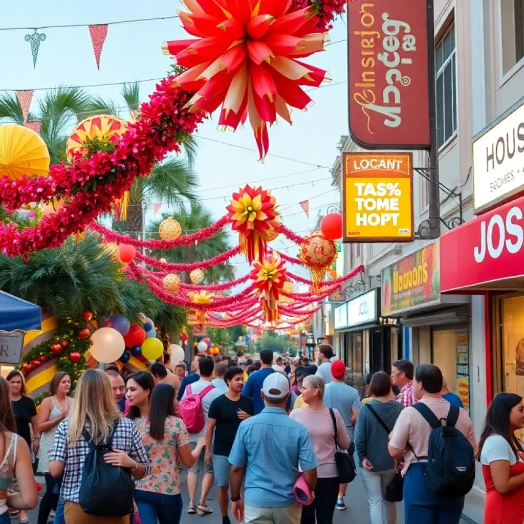 Celebration of 713 Day in Houston with festive atmosphere