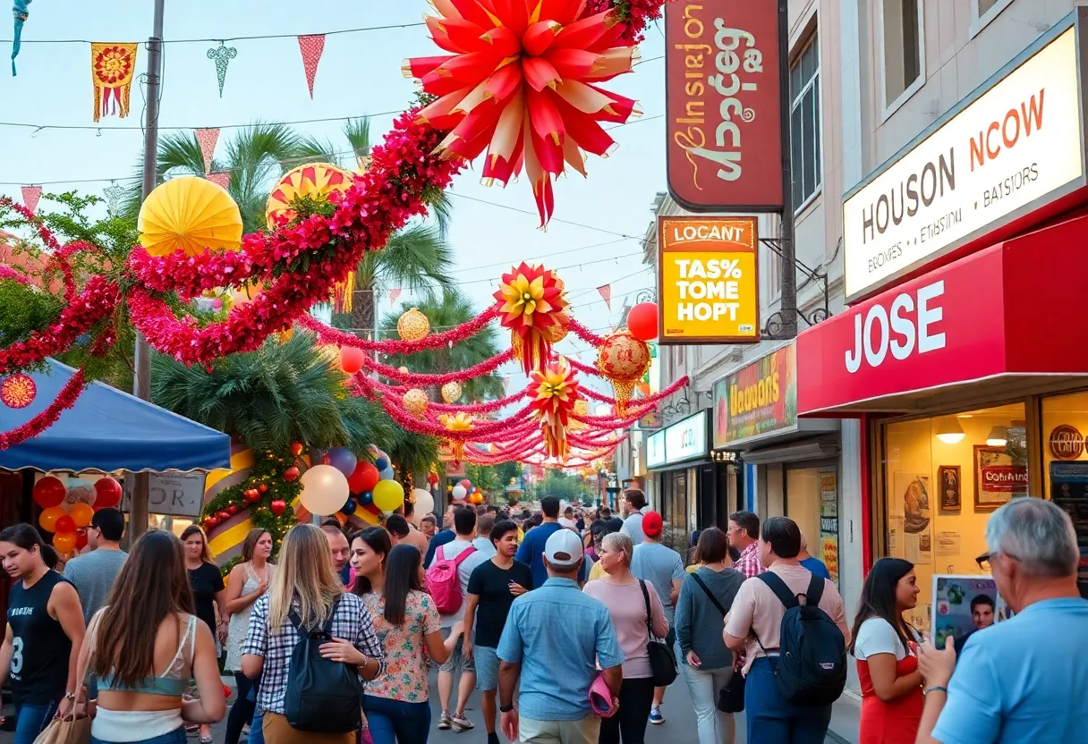 Celebration of 713 Day in Houston with festive atmosphere