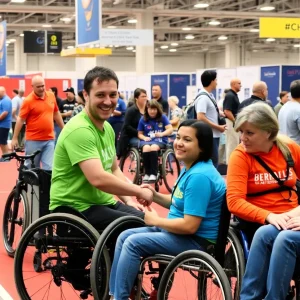 Participants engaging in adaptive sports and activities at the Abilities Expo.