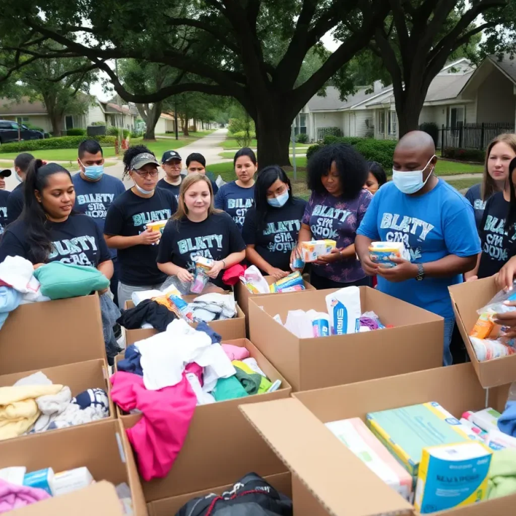 Volunteers collecting donations for Kerr County flood relief
