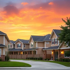 A view of a vibrant Houston neighborhood, ideal for first-time homebuyers.