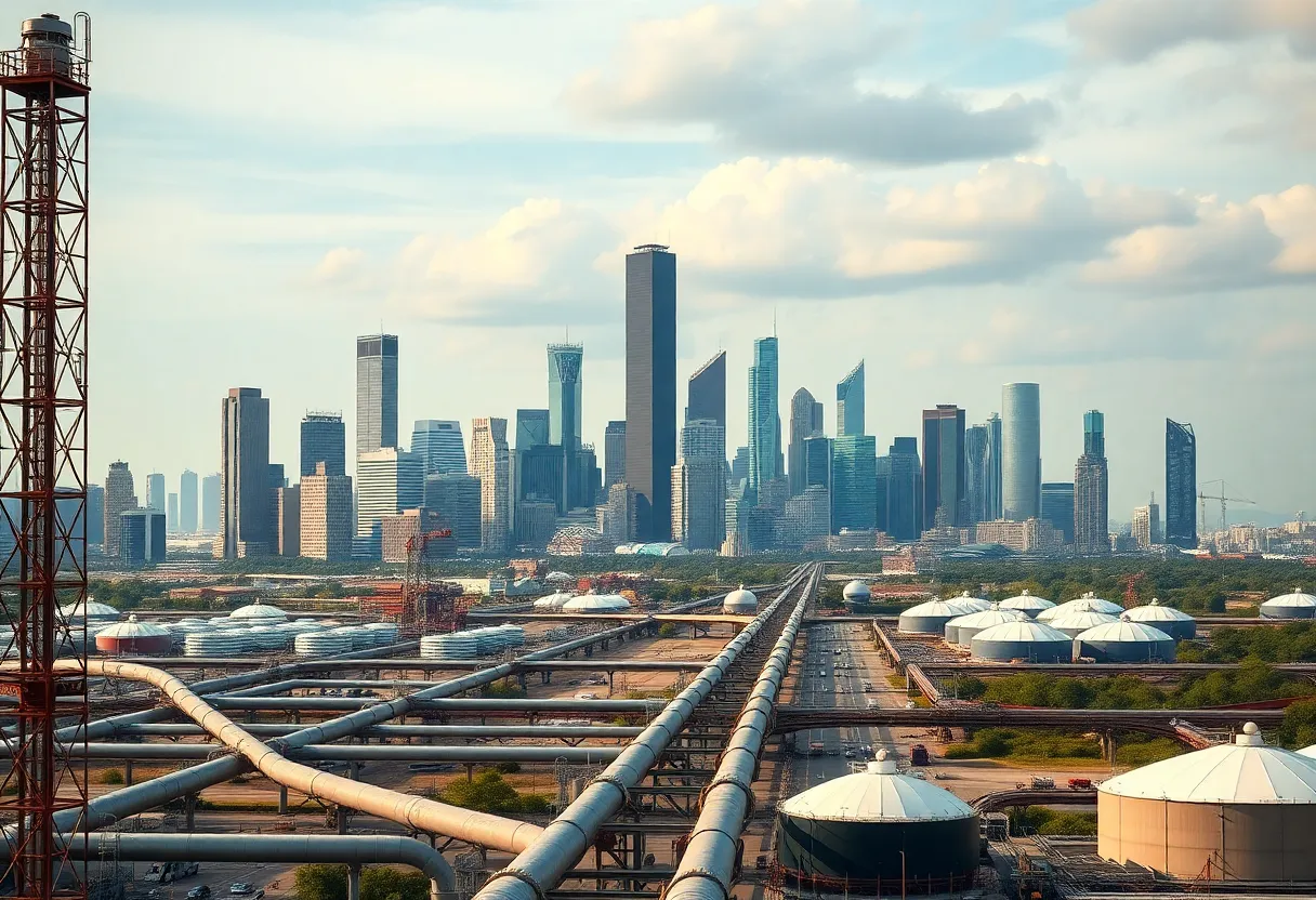 Pipelines transporting crude oil in Houston