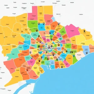 Proposed redistricting map of Houston highlighting district changes