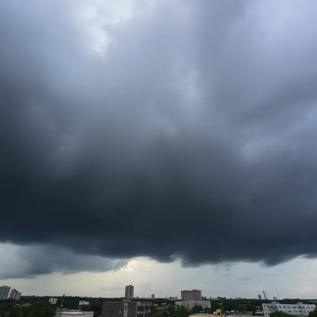 Dramatic clouds over Houston signaling rain and flood risks