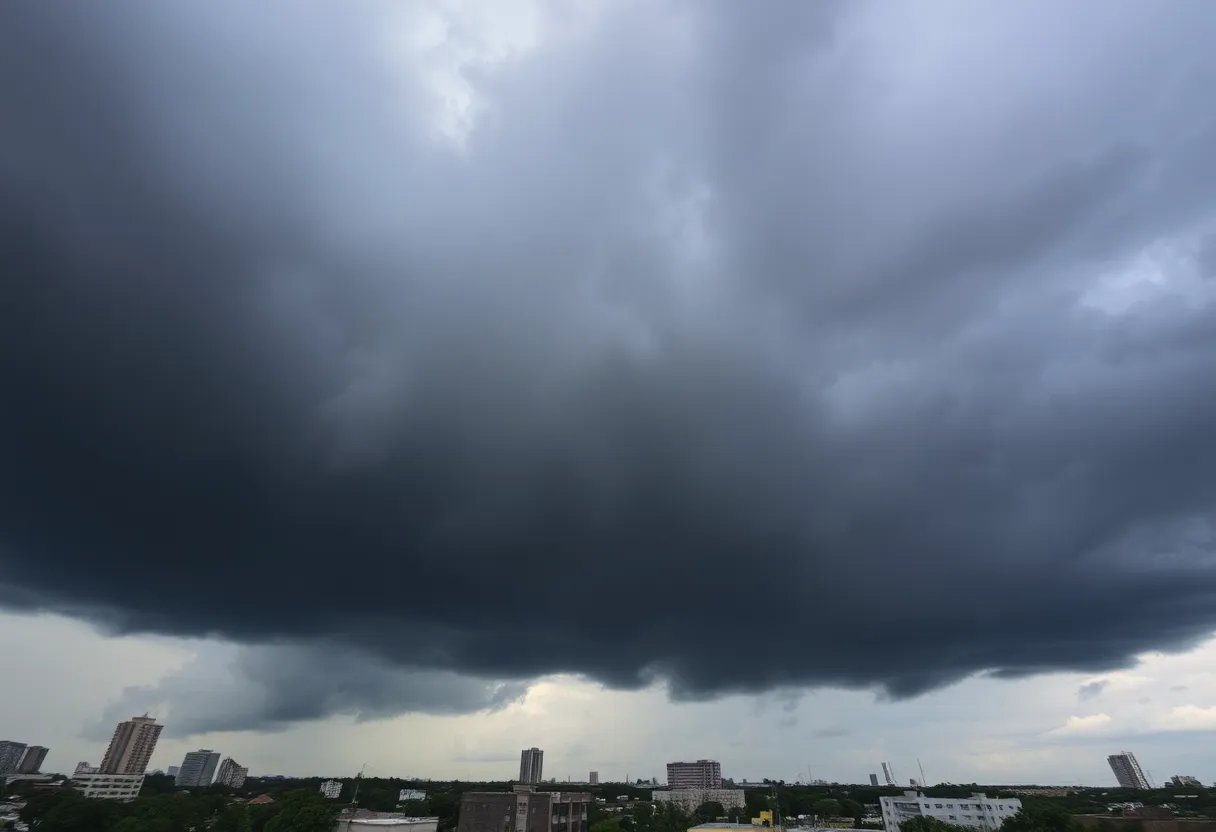 Dramatic clouds over Houston signaling rain and flood risks