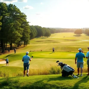 Houston Women's Golf players in action on the golf course