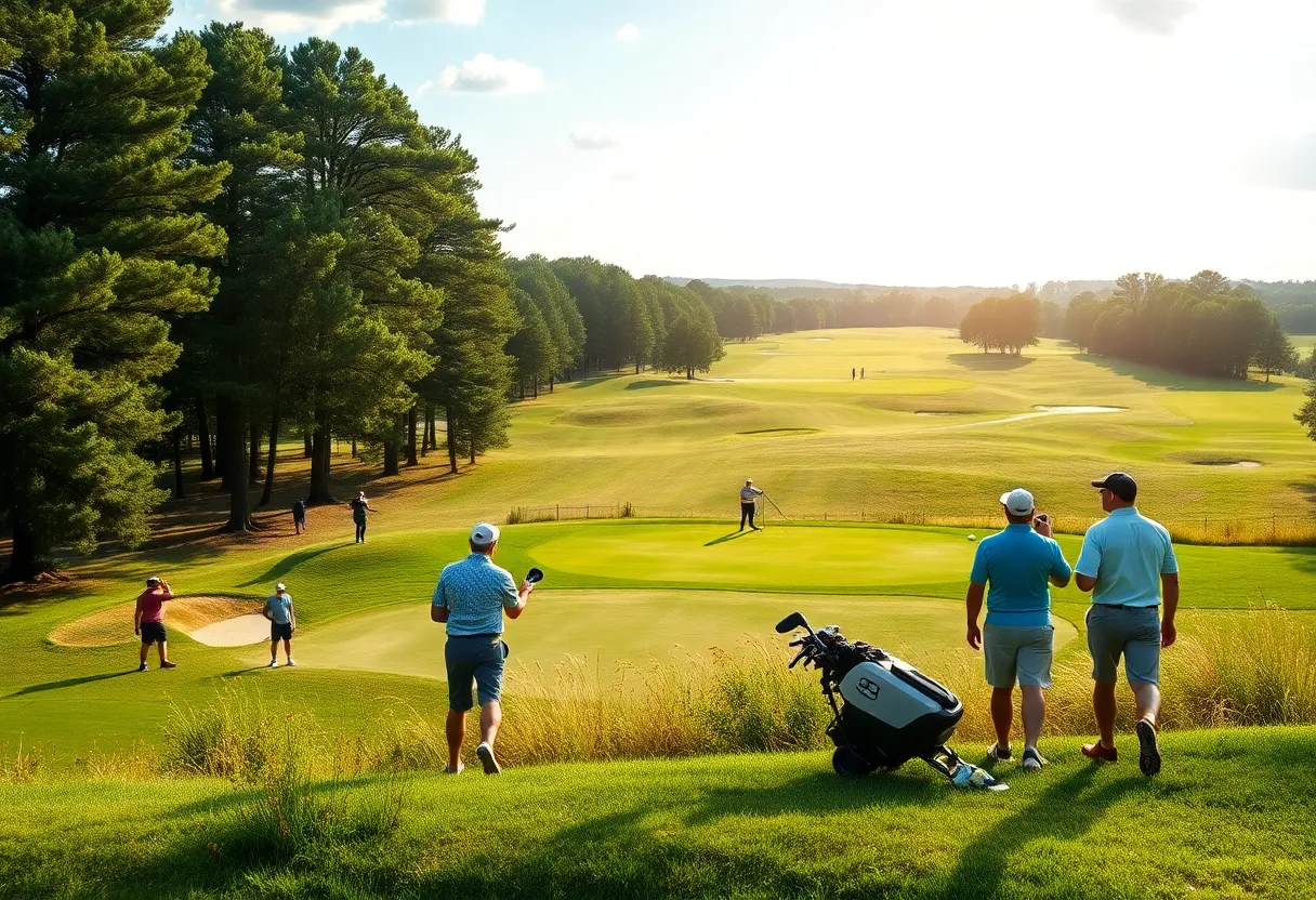 Houston Women's Golf players in action on the golf course