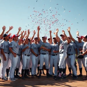Kingwood High School baseball team celebrating their championship win
