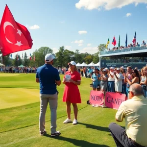 Celebration at the Houston Open golf tournament