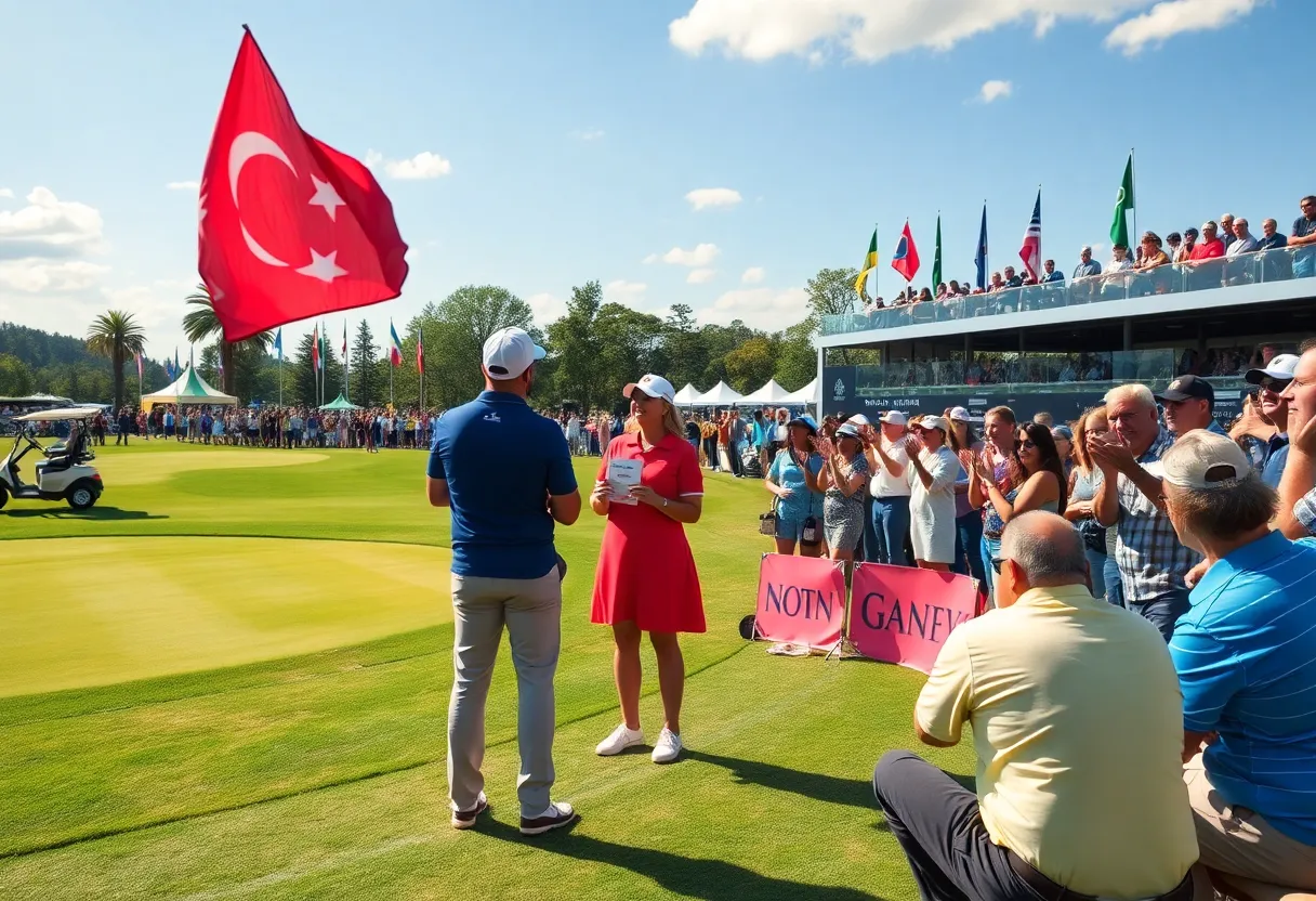 Celebration at the Houston Open golf tournament