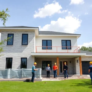 Construction of a modern home in Houston, Texas