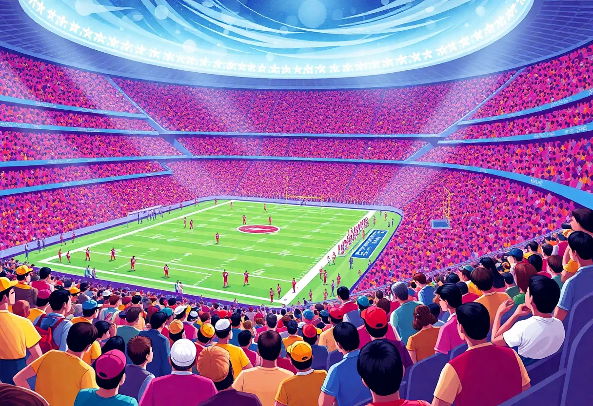NFL football fans at an international game