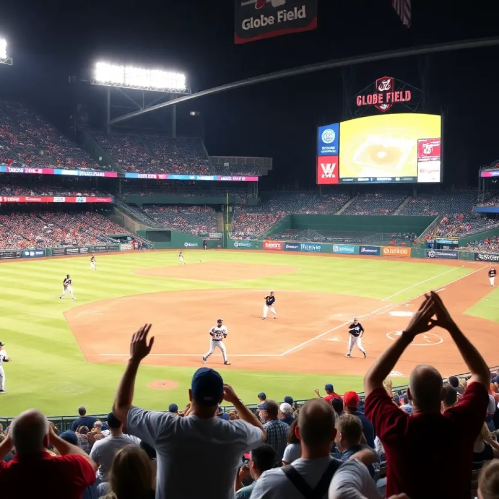 Baseball game at Globe Life Field featuring Texas Rangers and Houston Astros.