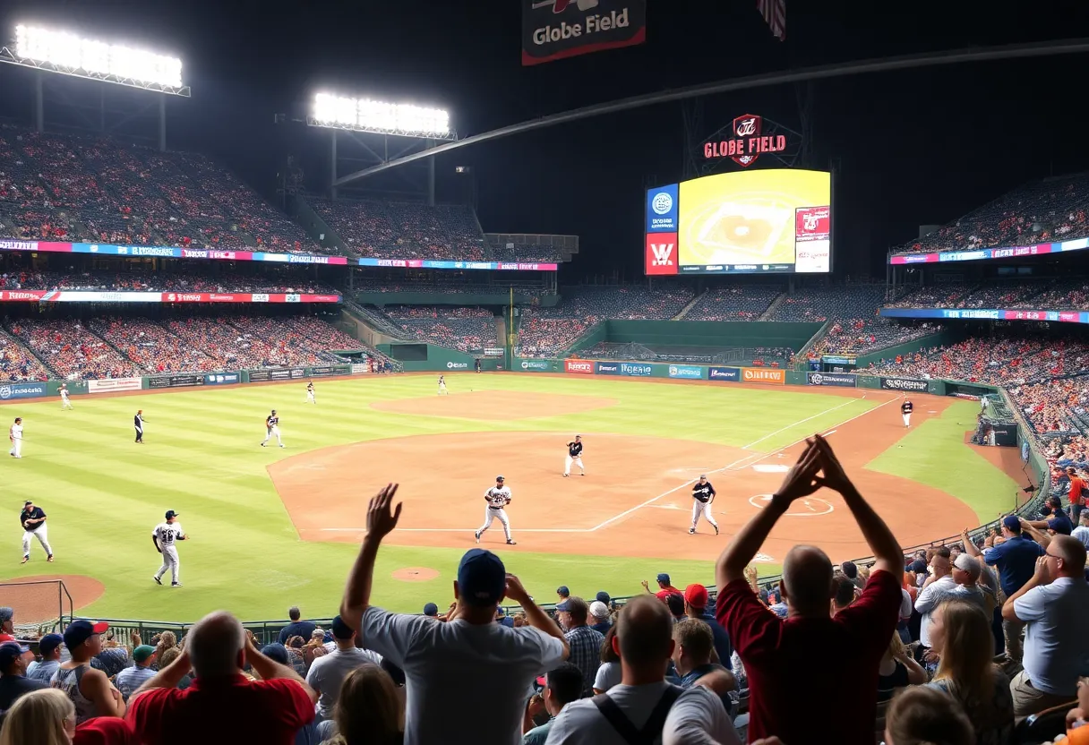 Baseball game at Globe Life Field featuring Texas Rangers and Houston Astros.