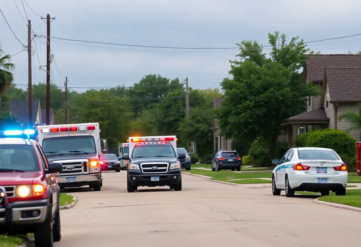 Emergency vehicles at a shooting scene in Southeast Houston