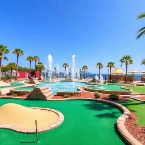 Themed holes at Starlux Mini Golf in Wildwood, New Jersey