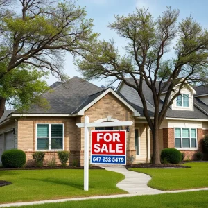 Texas suburban homes with for sale signage