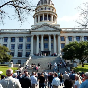 Gathering outside the Texas State Capitol for redistricting hearings