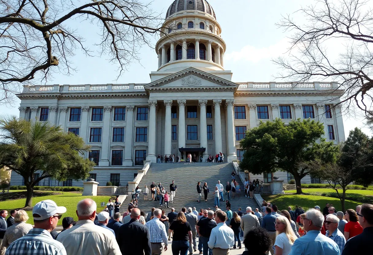 Gathering outside the Texas State Capitol for redistricting hearings