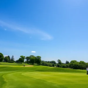 Golfers competing at a prestigious golf course during the U.S. Amateur Final Qualifying