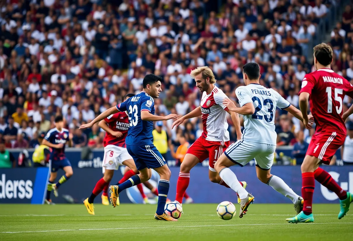 A competitive soccer match featuring Vancouver Whitecaps FC.