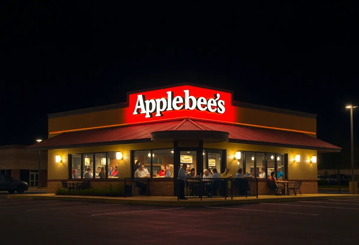 Applebee's restaurant in Houston with bright lights