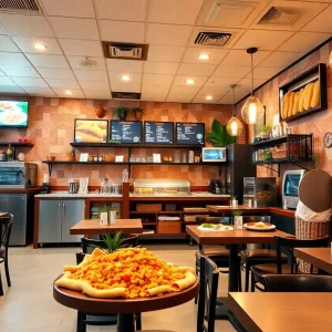 Interior of Brassica Mediterranean Restaurant with Mediterranean dishes