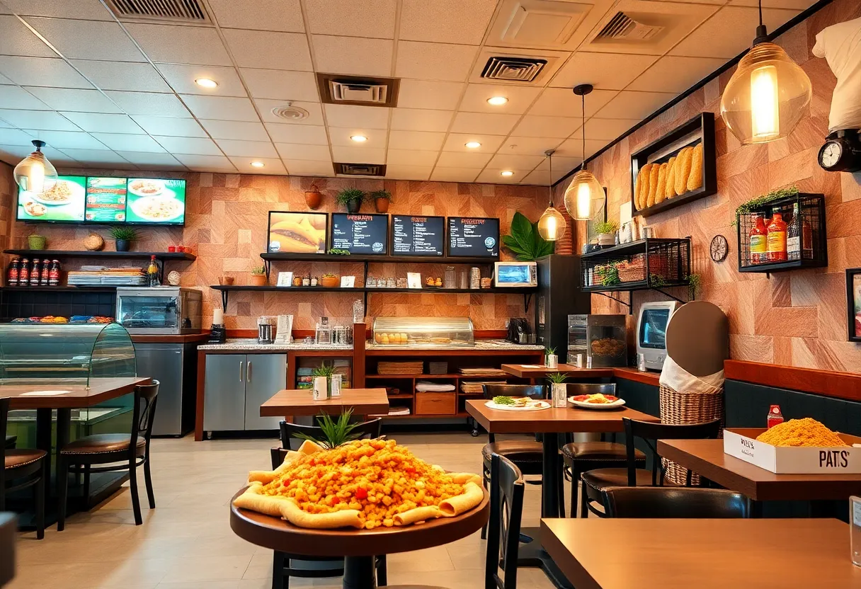 Interior of Brassica Mediterranean Restaurant with Mediterranean dishes