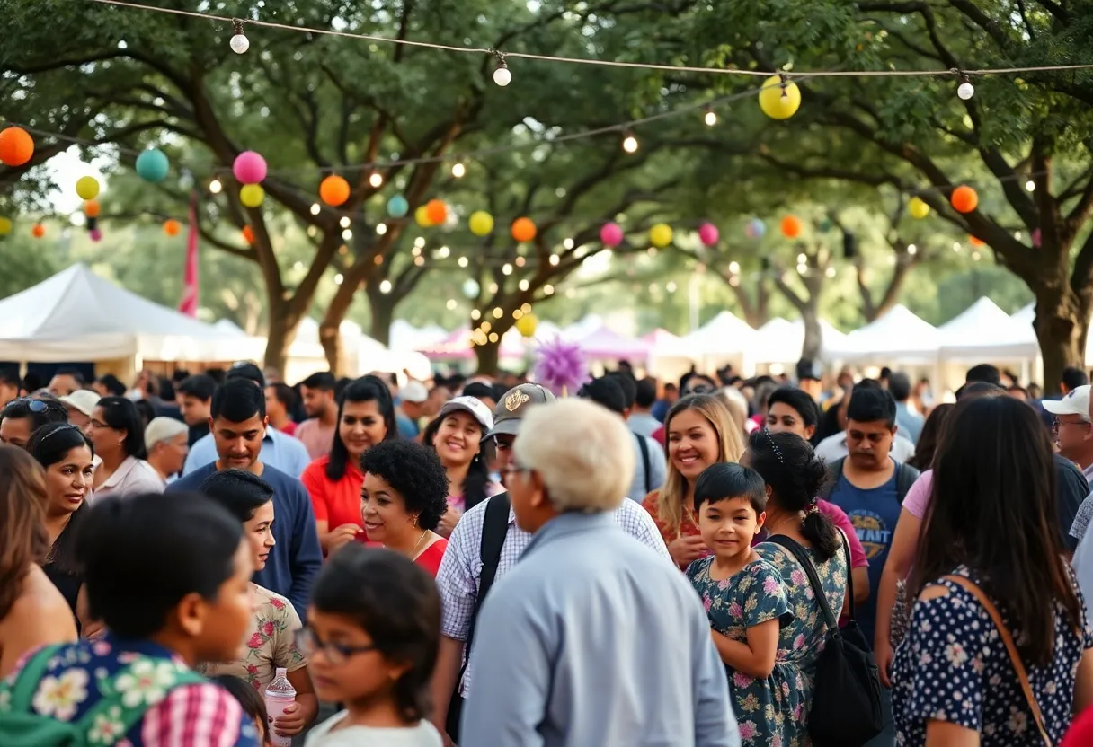 Community gathering in Houston showing diverse members engaged in activities.