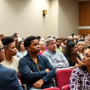 Community members discussing Norfolk school closures