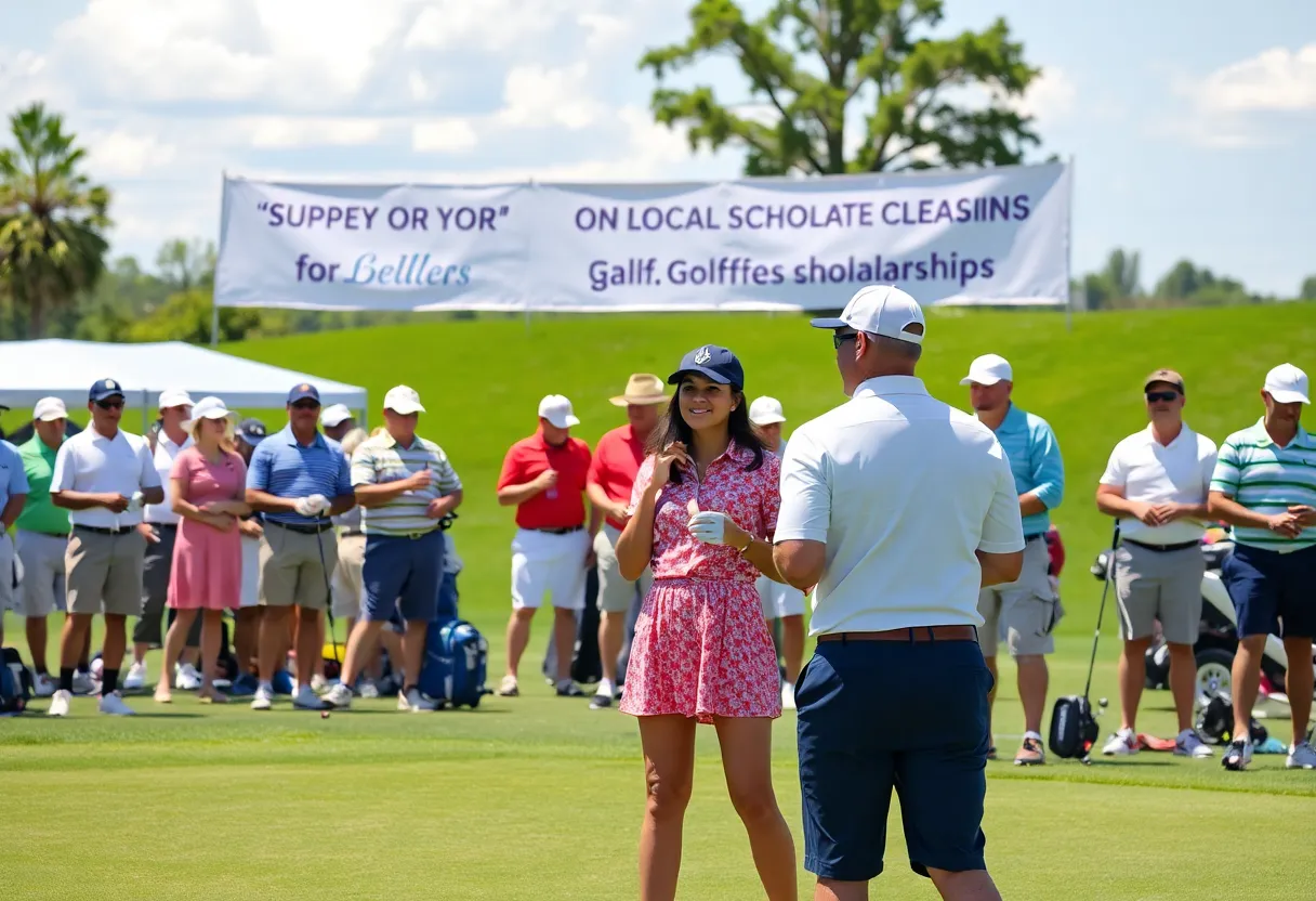 Participants at the Cowboy Classic Golf Tournament enjoying the day on the golf course.