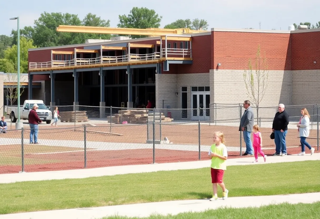 Newly constructed Elkhorn elementary schools with ongoing construction.
