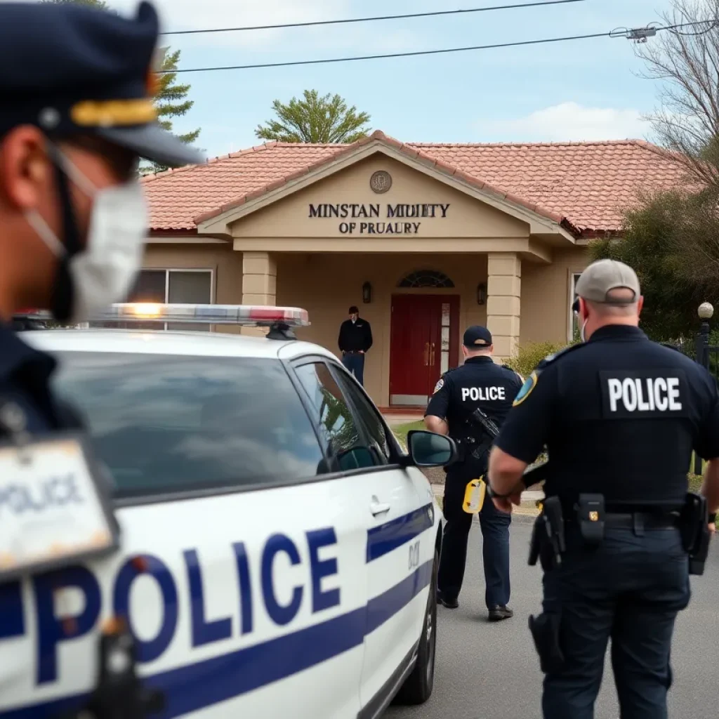 Law enforcement at Joshua Media Ministries property in Houston