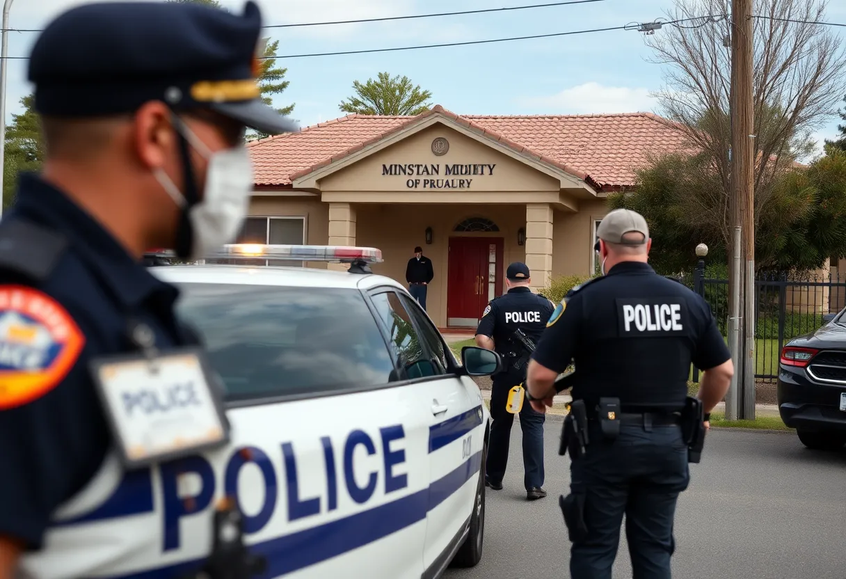 Law enforcement at Joshua Media Ministries property in Houston
