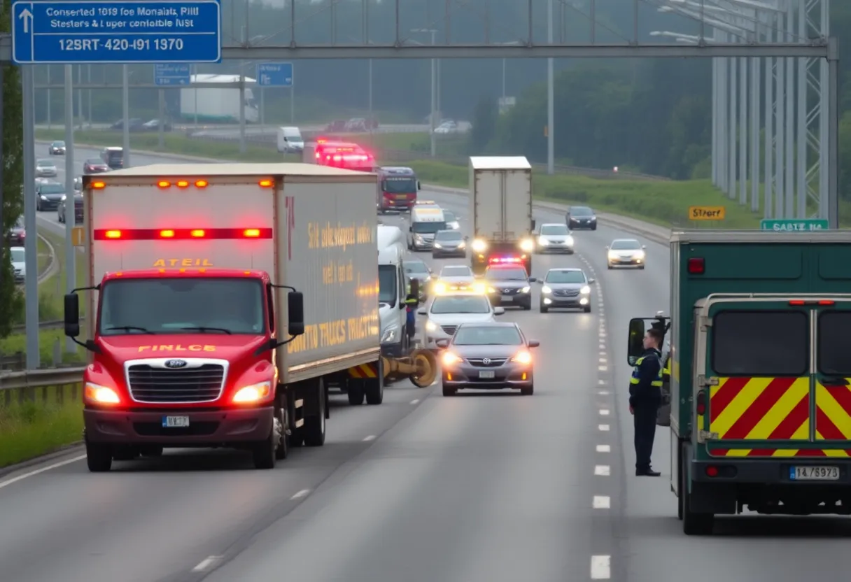 Traffic congestion on Highway 290 due to 18-wheeler crash