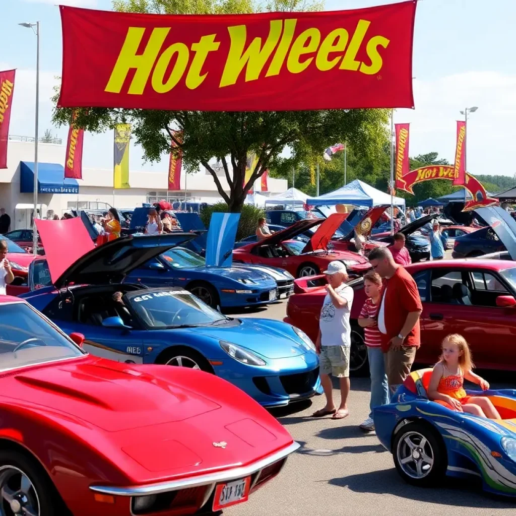 Car show featuring unique classic and exotic vehicles at Hot Wheels Legends Tour in Houston