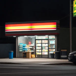 Quiet convenience store in Houston after a tragic incident