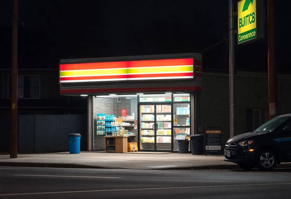 Quiet convenience store in Houston after a tragic incident