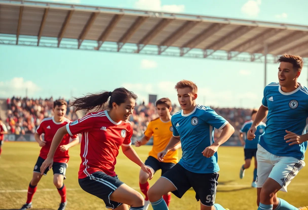 Houston Dynamo 2 players competing during a match