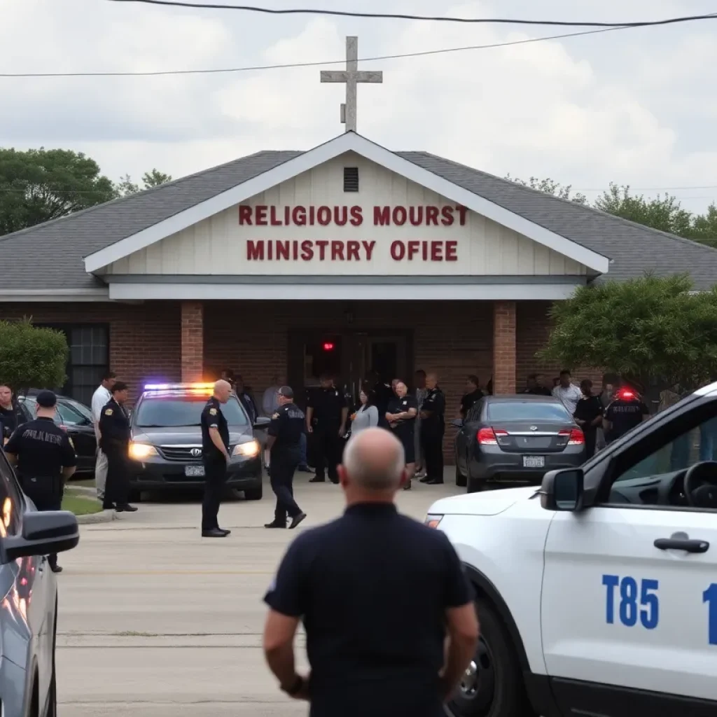 FBI agents conducting a raid on a ministry building in Houston