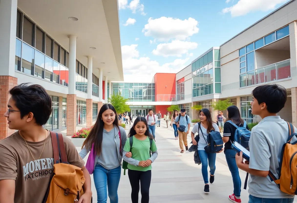 Students at a Houston high school celebrating educational achievements