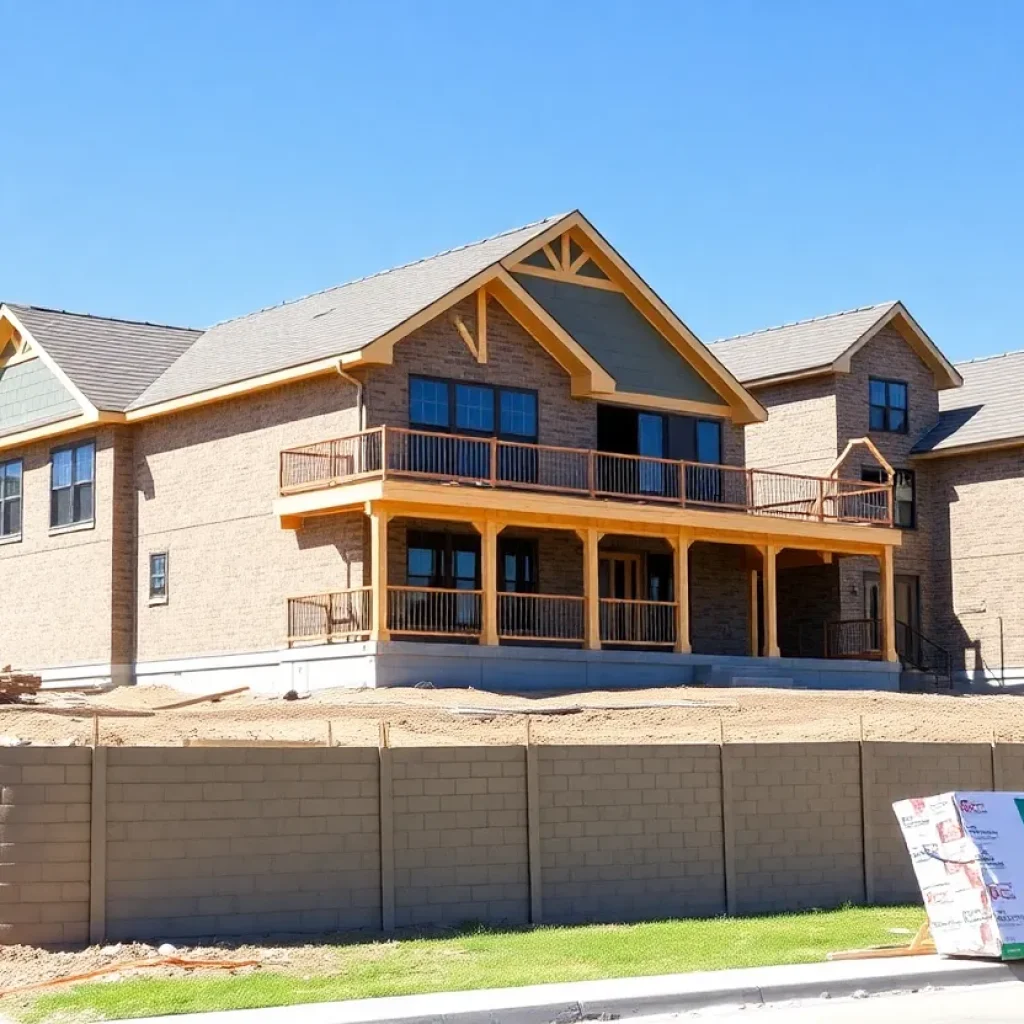 Construction site of a modern home in Houston